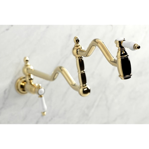 KS2102BPL Bel Air Wall Mount Pot Filler, Polished Brass